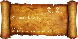 Kleman Kevin névjegykártya